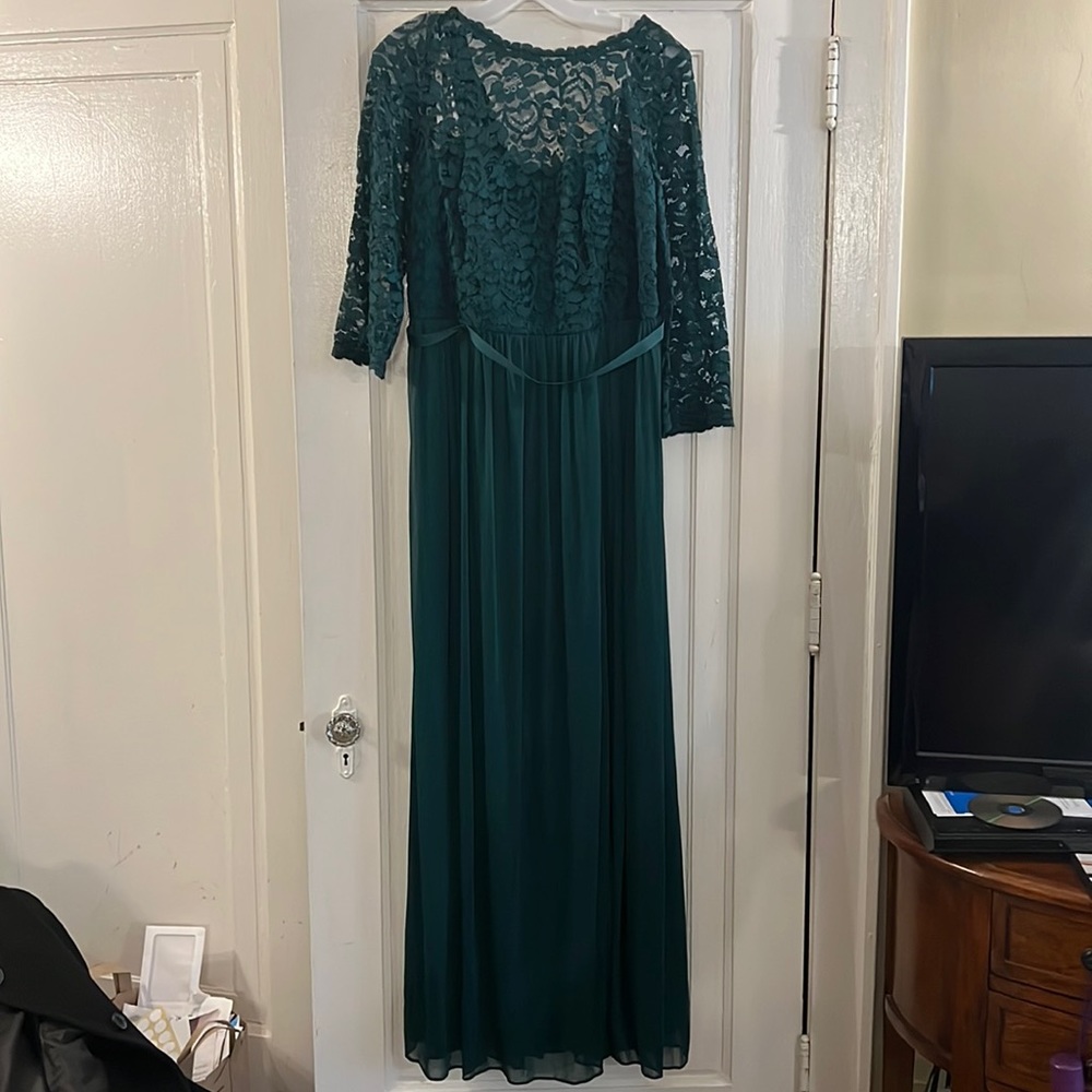 David’s Bridal Juniper bridesmaid dress.